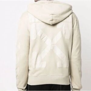 Off White Arrow Print Zipped Hoodie